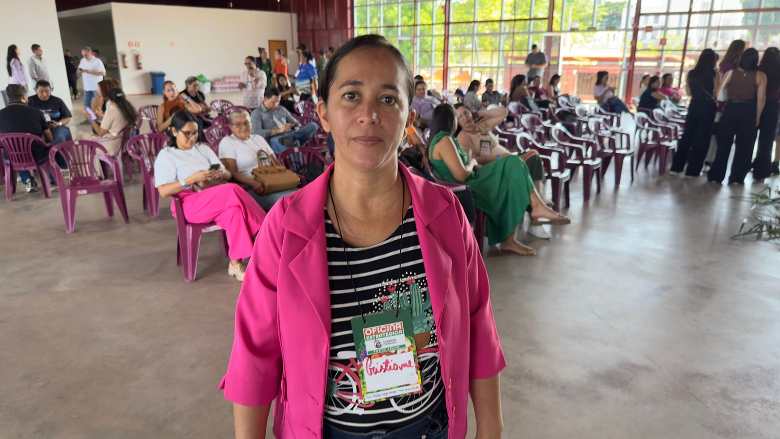 Agricultora Cristiane Fernandes conta que resolveu participar do evento para obter conhecimento